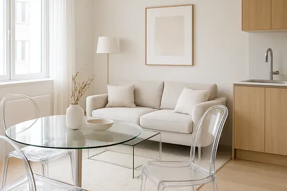 Use Clear or Acrylic Furniture for an Airy Feel illustration