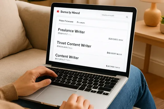 SimplyHired: Wide Variety of Writing Jobs illustration