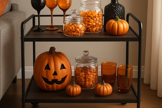 Design a Halloween Snack Station or Bar Cart illustration