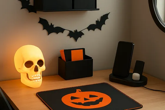 Set Up a Spooky Charging Station or Desk Nook illustration