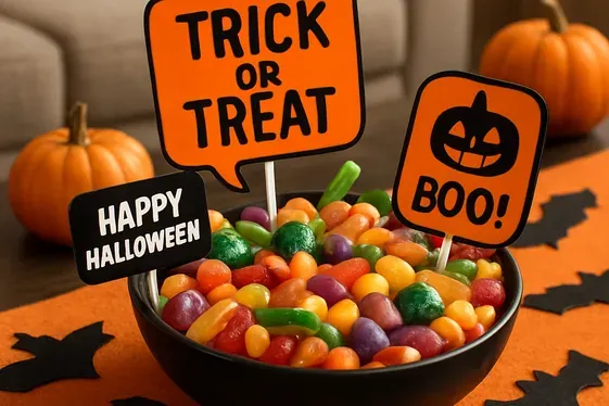 Interactive Candy Bowl Arrangement illustration