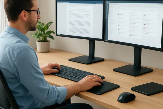 Set Up a Dual Monitor Workspace illustration
