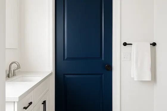 Navy Blue Bathroom Doors: Unexpected Elegance illustration