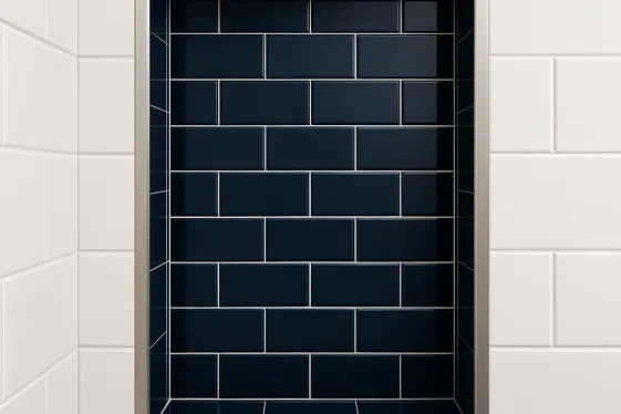 Create a Navy Blue Shower Niche for Style and Function illustration