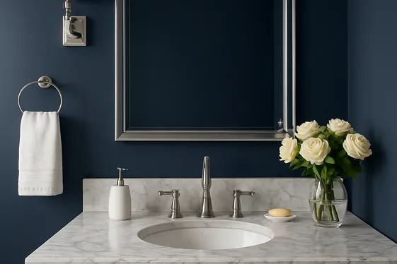 Pair Navy Blue and Marble for Timeless Elegance illustration