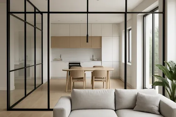 Use Glass Partitions to Define Space Without Closing It Off illustration