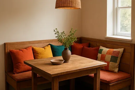 Create a Cozy Nook with Bench Seating and Cushions illustration