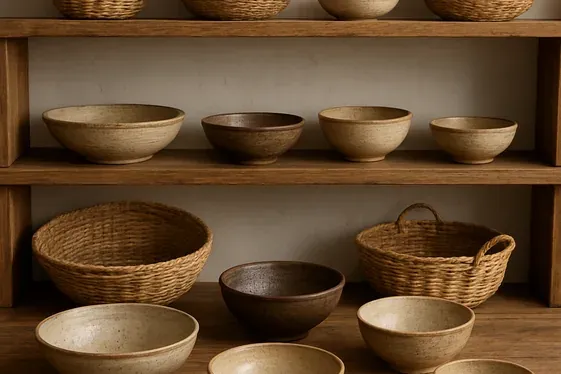 Display Artisan Pottery and Handcrafted Decor illustration