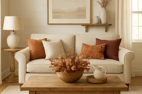Use Neutral Color Palettes with Pops of Autumn Shades illustration