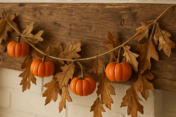 Hang Farmhouse-Style Garlands with Mini Pumpkins illustration