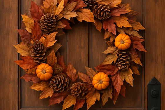 Incorporate Seasonal Wreaths with Natural Materials illustration