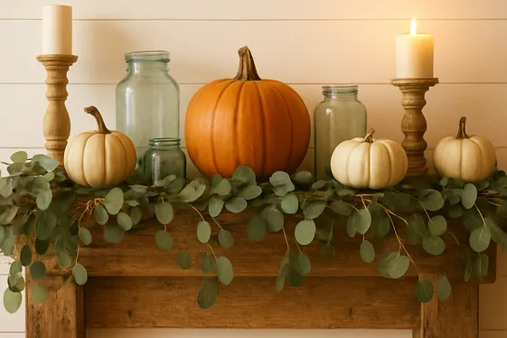 Create a Rustic Fall Mantel Display illustration