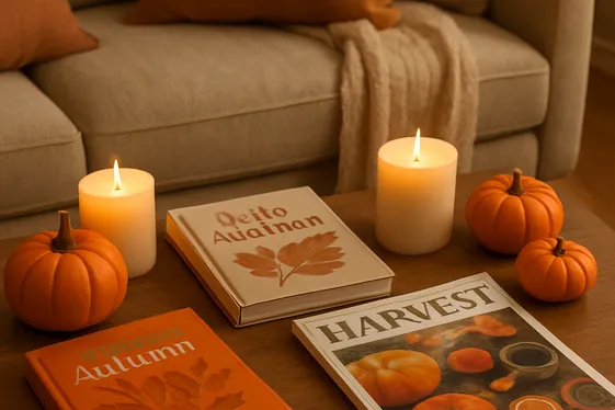 Display Autumn Books and Magazines illustration