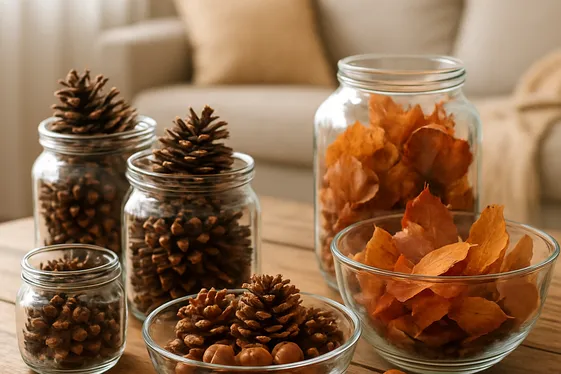 Incorporate Natural Elements like Pinecones and Leaves illustration