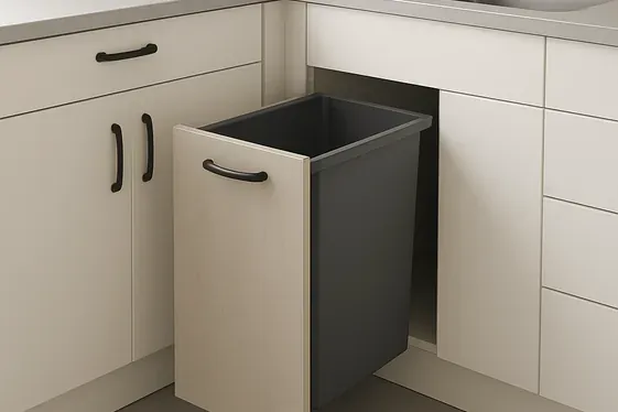 Keep Clutter Minimal with Hidden Trash and Recycling illustration