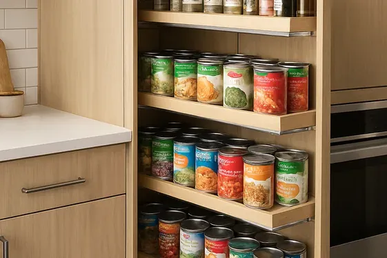 Install Pull-Out Pantry Shelves for Easy Storage illustration