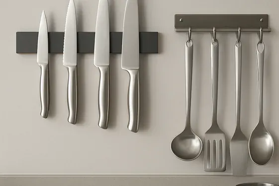 Incorporate Magnetic Strips for Utensils and Knives illustration