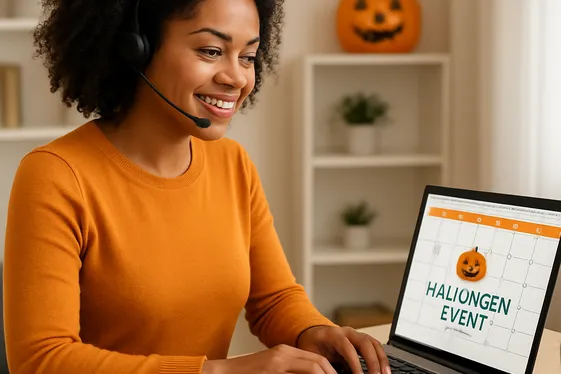 Seasonal Virtual Assistant for Halloween Events illustration