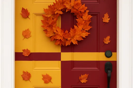 Bold Color Blocking with Fall Shades illustration