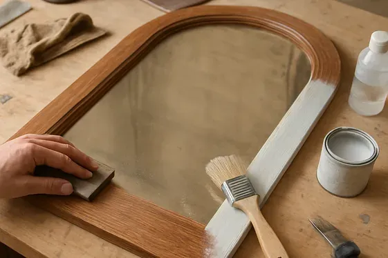 DIY Refinishing of an Arch Mirror Frame illustration