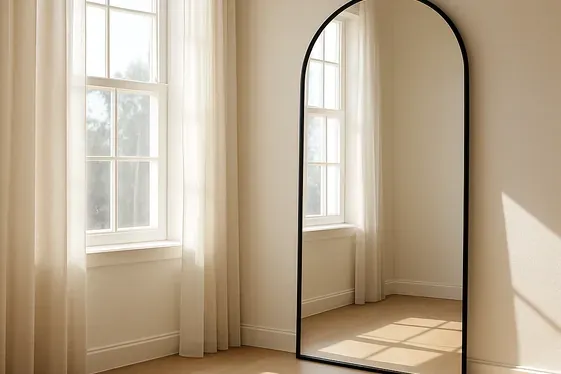 Positioning an Arch Mirror to Boost Natural Light illustration