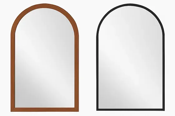 Choosing Wood vs. Metal Framed Arch Mirrors illustration